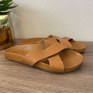 Birdies Robin Caramel Slides, Size 6